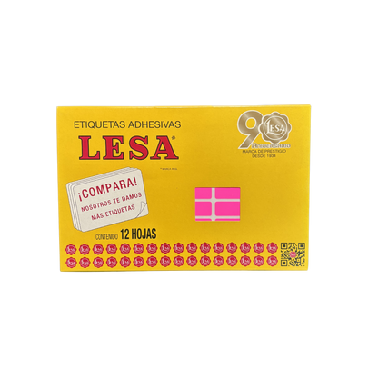 Etiqueta Adhesiva #8 (24 x 13 mm) 12 Hojas con 72 (864) | Lesa 2-508