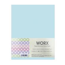 Papel Bond Worx Carta Azul Pastel 100 Pzas | Supra 10-6108