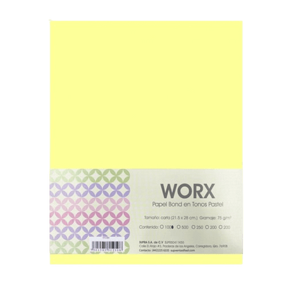 Papel Worx Hoja Carta Amarillo Canary | Supra 10-6308