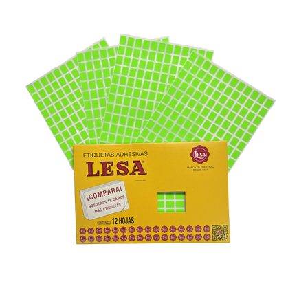 Etiqueta Adhesiva #1  12 x 09 mm 12 Hojas con 180 |  LESA 2-501