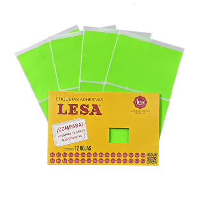 Etiqueta Adhesiva #19 (101 x 46 mm) 12 Hojas con 6 (72) | Lesa 2-519
