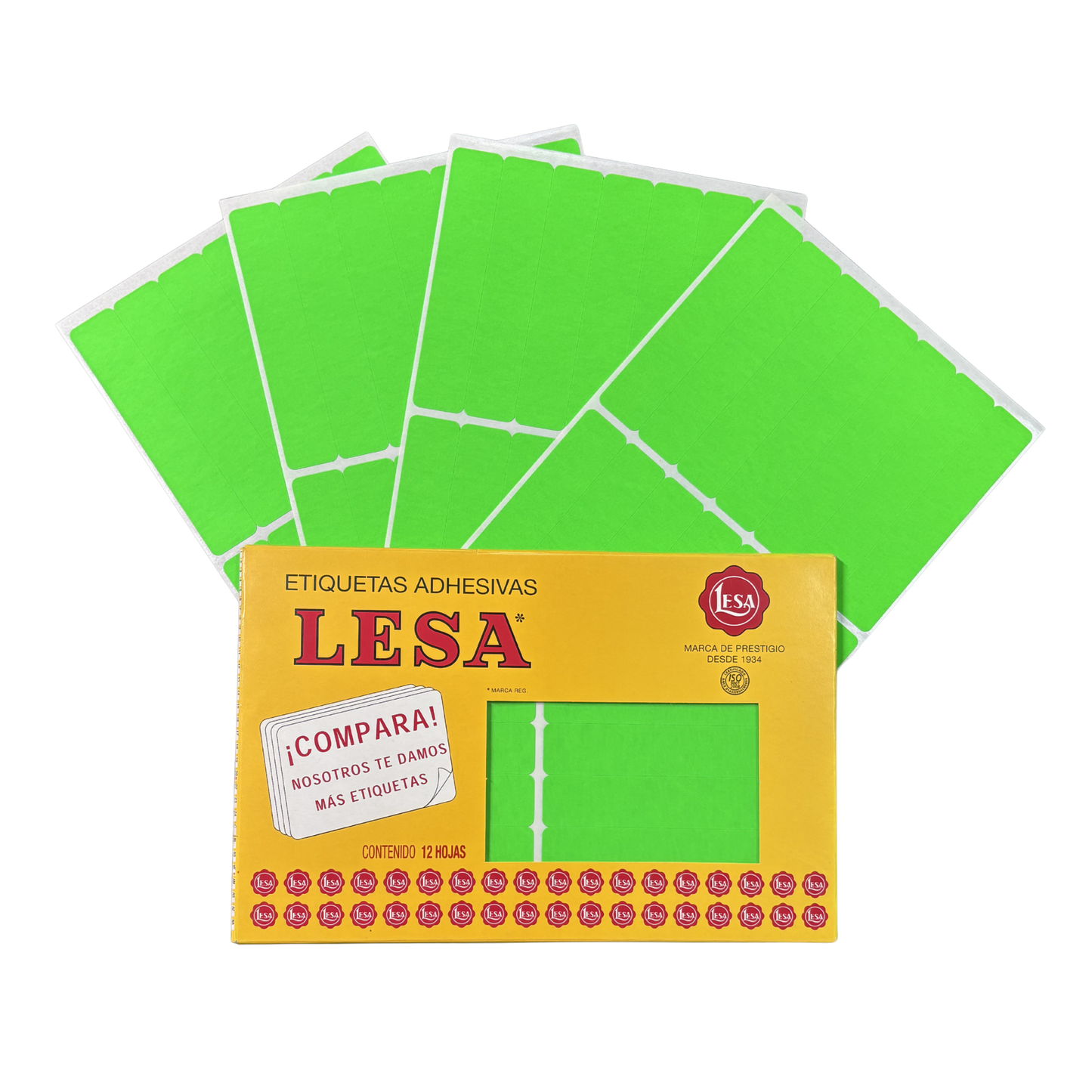 Etiqueta Adhesiva #20 (102 x 20 mm) 12 Hojas con 14 (168) | Lesa 2-520