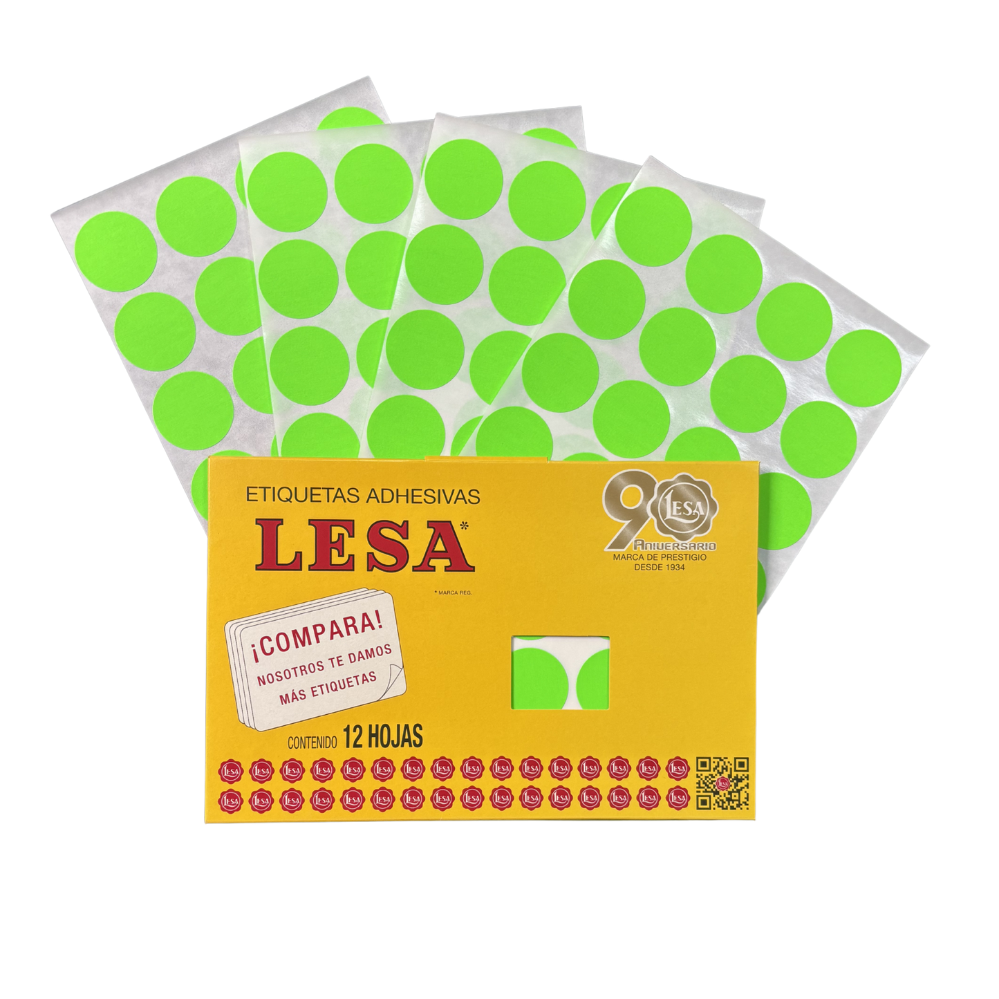 Etiqueta Adhesiva #22 (32 mm) 12 Hojas con 24 (288) | Lesa 2-522