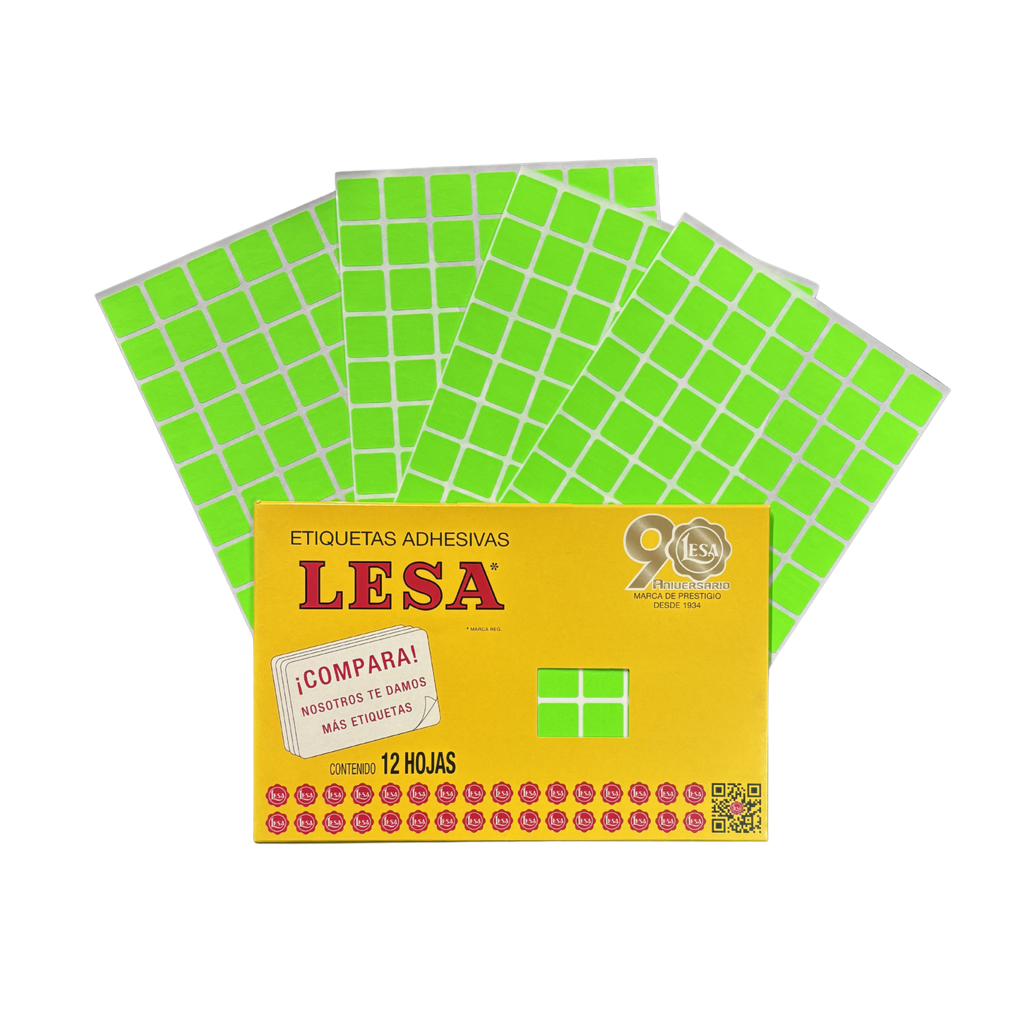 Etiqueta Adhesiva #3 (18 x 18 mm) 12 Hojas con 77 |  LESA 2-503
