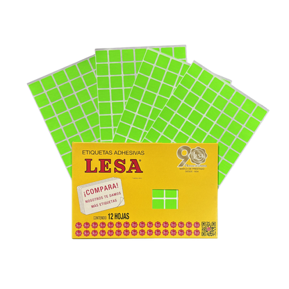 Etiqueta Adhesiva #3 (18 x 18 mm) 12 Hojas con 77 |  LESA 2-503