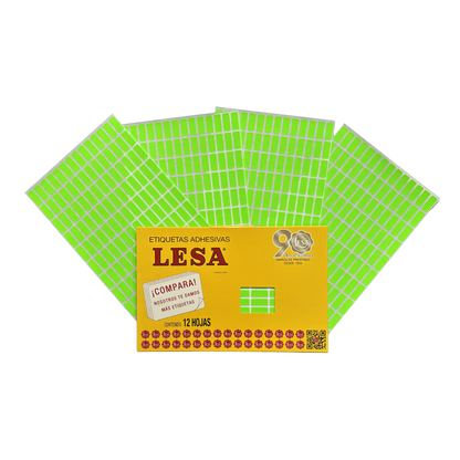 Etiqueta Adhesiva #4 (20 x 08 mm) 12 Hojas con 140 (1680) |  Lesa 2-504