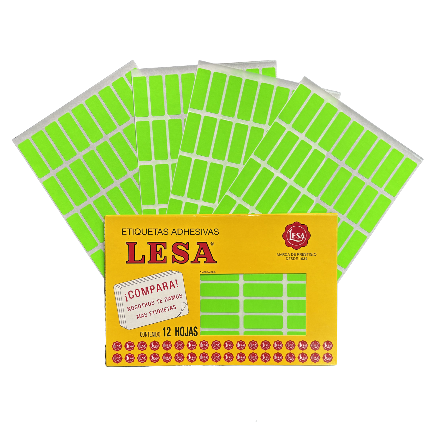 Etiqueta Adhesiva #6 (38 x 13 mm) 12 Hojas con 45 (540) |  LESA
