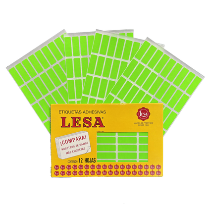 Etiqueta Adhesiva #6 (38 x 13 mm) 12 Hojas con 45 (540) |  LESA