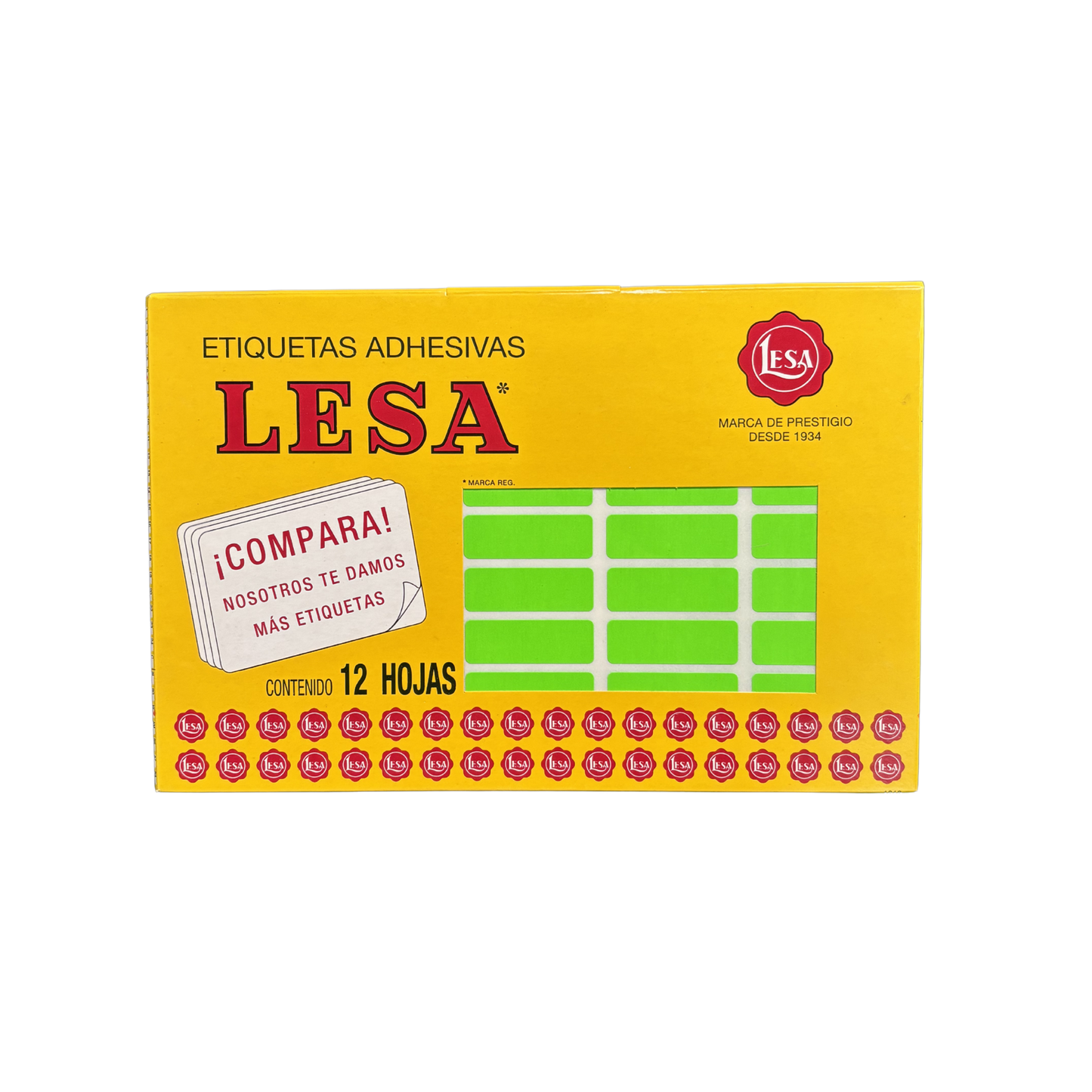 Etiqueta Adhesiva #6 (38 x 13 mm) 12 Hojas con 45 (540) |  LESA