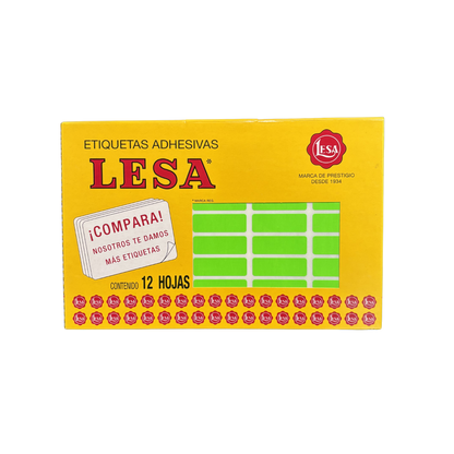 Etiqueta Adhesiva #6 (38 x 13 mm) 12 Hojas con 45 (540) |  LESA