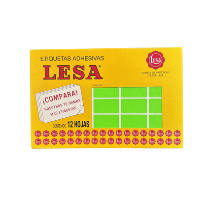 Etiqueta Adhesiva #7 (38 x 21 mm) 12 Hojas con 30 (360) |  LESA 2-507