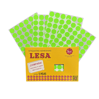 Etiqueta Circular #9 (20mm) con 12 Hojas con 60 | LESA