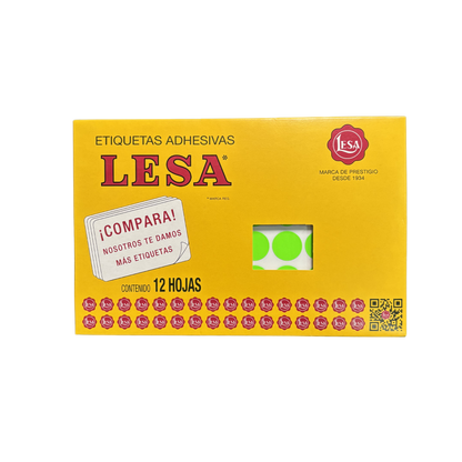 Etiqueta Circular #9 (20mm) con 12 Hojas con 60 | LESA