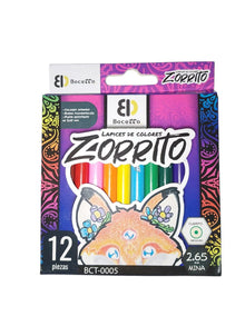 Lápices de Colores Cortos Zorrito con 12 | Bocetto BCT-0005