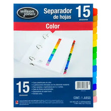 Separador Colores Carta con 15 Divisores | Wilson Jones P3683