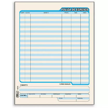 Poliza De Egresos Block De 50 Hojas - Printaform 1005