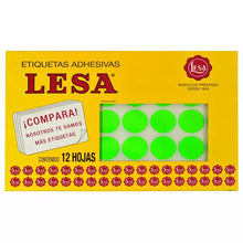 ETIQUETA #12 25 mm VERDE 12 HOJAS CON 40 - LESA 2-512VE