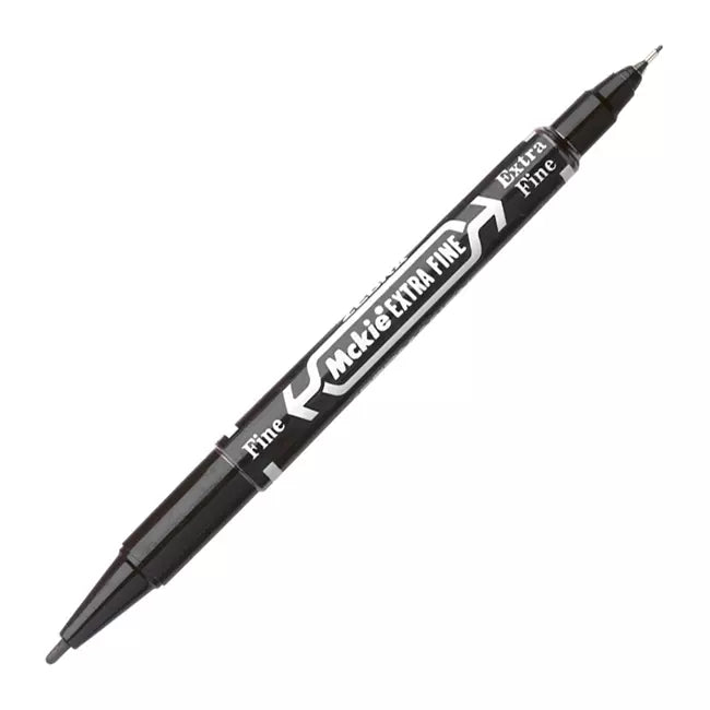 Marcador Mckie Fine Extra Fine Doble Punta Negro Zebra 4000