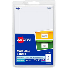 Etiqueta Adhesiva Laser/Inkjet Multiusos Removible 3 x 5 in Blanca con 40  | Avery 5450