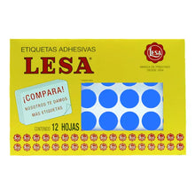 Etiqueta LESA #12 0 x 25 azul paquete de 12 hojas con 480