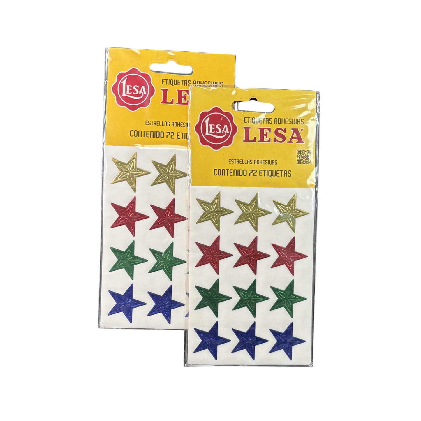 Etiqueta Adhesiva en Forma de Estrella #22 (24 mm) Surtida con 72 | Lesa 6-555SR