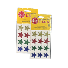 Etiqueta Adhesiva en Forma de Estrella #22 (24 mm) Surtida con 72 | Lesa 6-555SR
