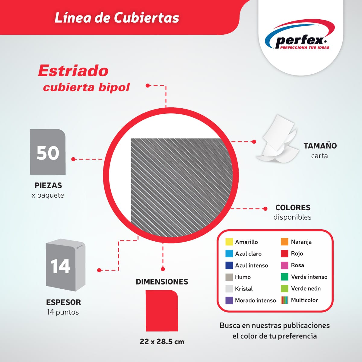 Cubierta Premium Estriado Carta Amarillo | Perfex