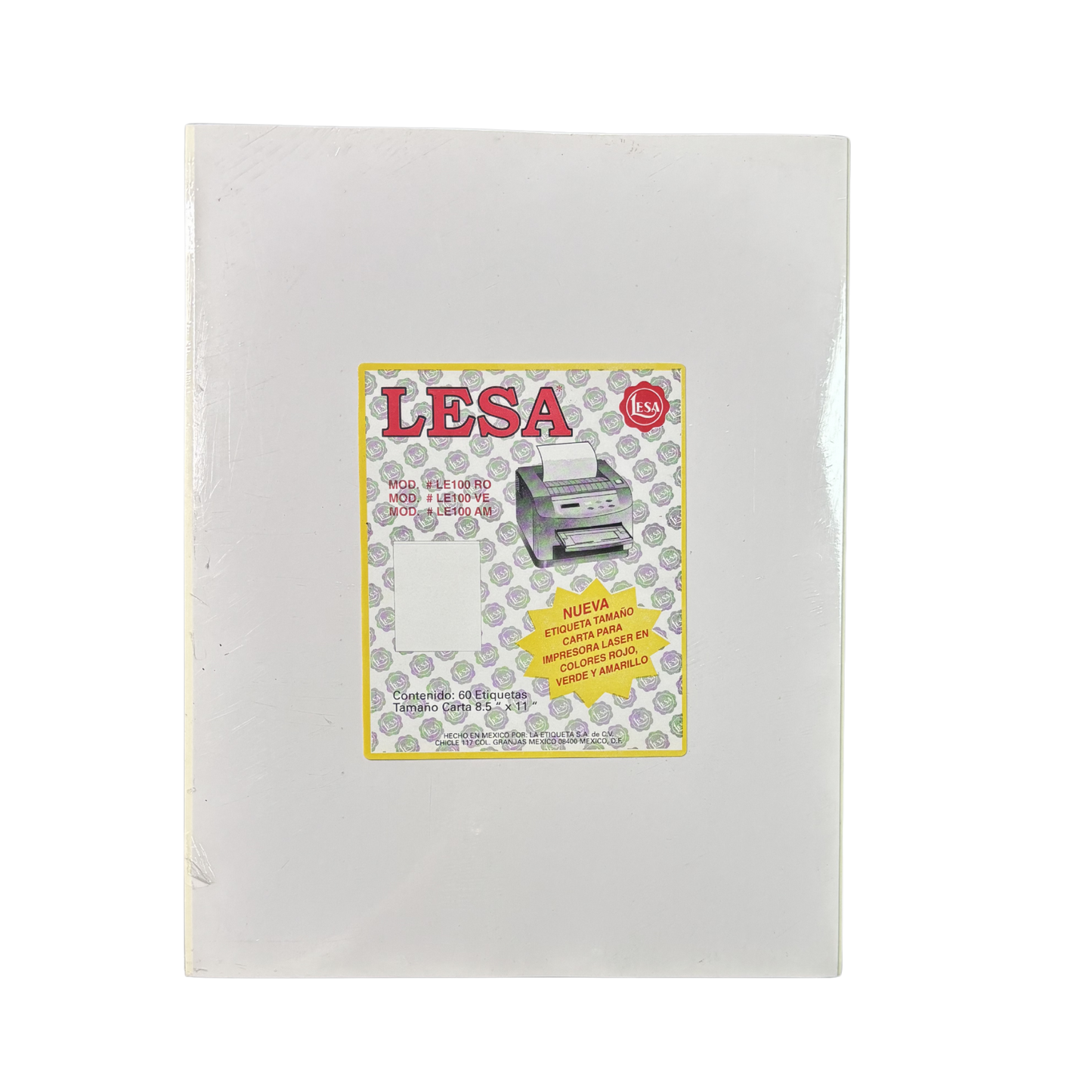 Etiqueta Adhesiva Laser Carta Colores Neón 60 H | Lesa LE100