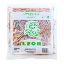 LIGA DE HULE NATURAL #18 80 g ( BOLSA) - LEON L8N18
