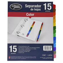 SEPARADOR TAB CARTA CON 15 - WILSON JONES P3683