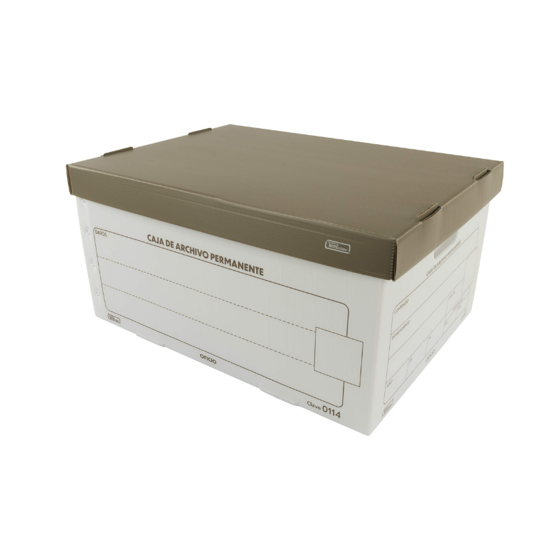 Caja de Plastico Archivo Permanente Oficio Reforzada 50 cm x 36.5 cm x 25 cm | Printaform 0114