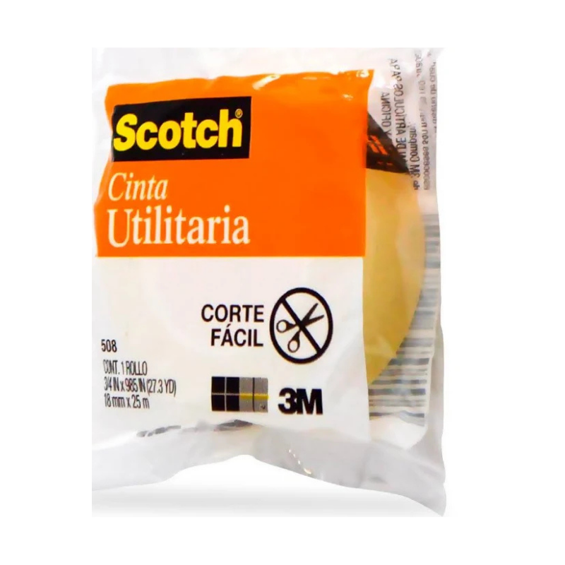 Cinta Adhesiva Utilitaria Scotch 508 (18 mm x 25 m) |  Scotch MC500000781