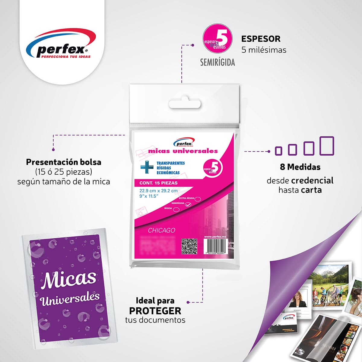 Mica Térmica 5 Mil Carta 22.9 x 29.2 cm | Perfex