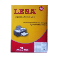 Etiqueta Adhesiva Laser/Inkjet 1 x 2-5/8 in Blanca 25H C/30| Lesa LC3025