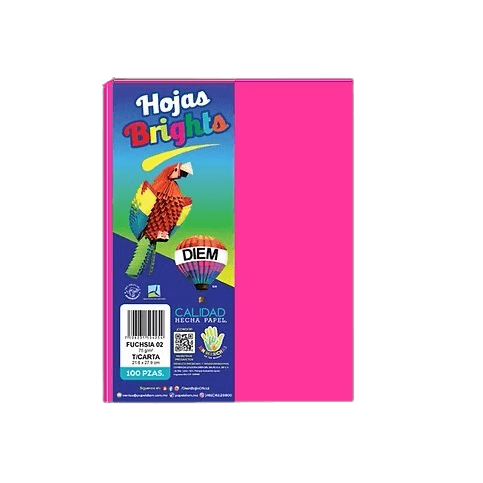 Papel Diem Brights Carta Fuchsia Con 100 Hojas