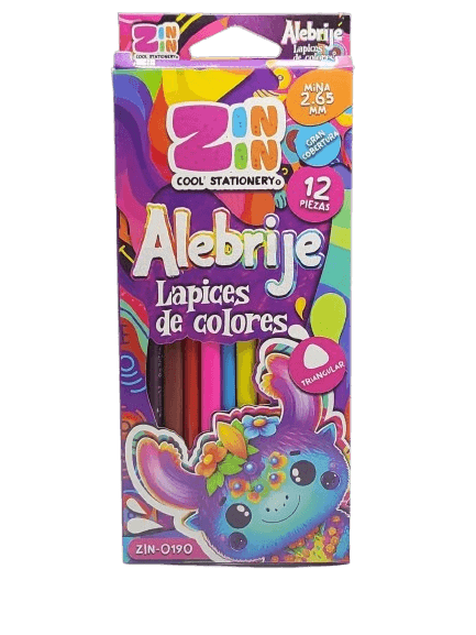 Lapiz Zin Zin De Color Alebrije Largo Con 12