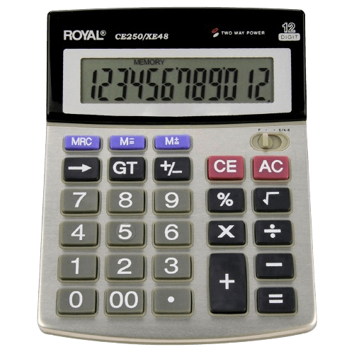 Calculadora Royal De Escritorio 12 Digitos Gris