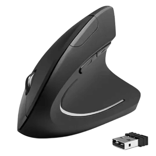Mouse Brobotix Inalambrico Vertical Recargable Ajustable Negro