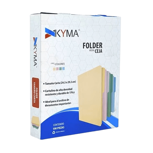 Folder Kyma Azul Pastel Carta Con 100