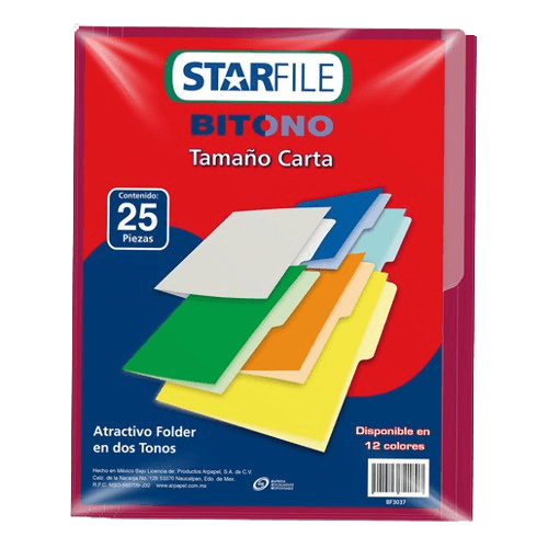 Folder Starfile Bitono Carta Vino Con 25