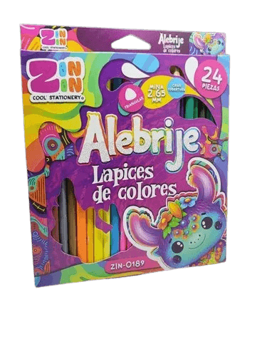 Lapiz Zin Zin De Color Alebrije Largo Con 24
