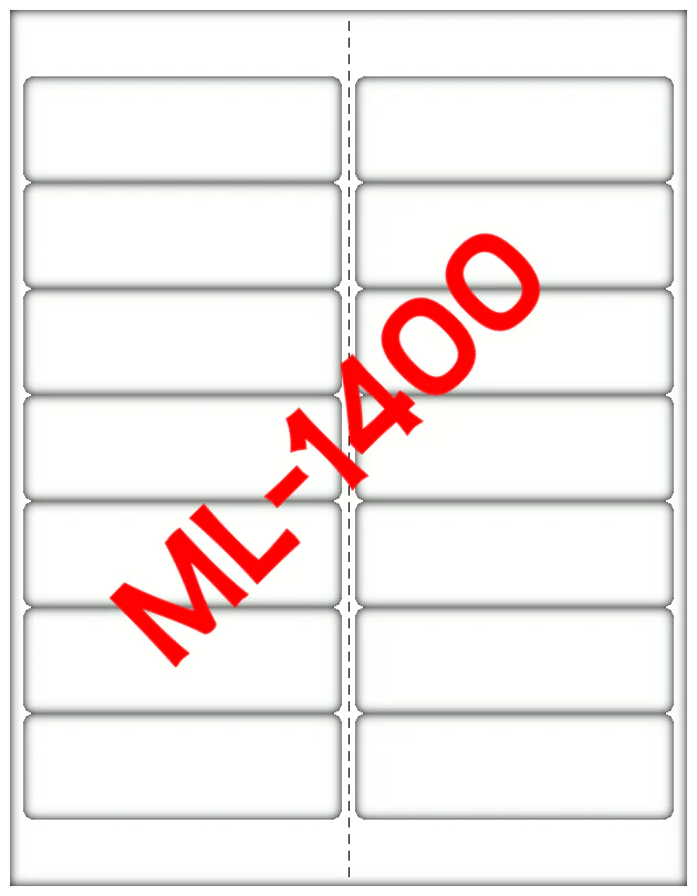 Etiqueta Adhesiva Laser/Inkjet Blancas 1-1/3 in x 4 in con 1400 (100 hojas con 14) | Maco ML-1400