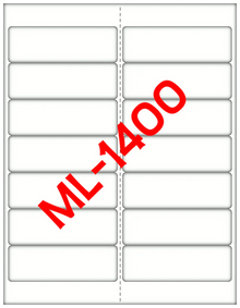 Etiqueta Adhesiva Laser/Inkjet Blancas 1-1/3 in x 4 in con 1400 (100 hojas con 14) | Maco ML-1400