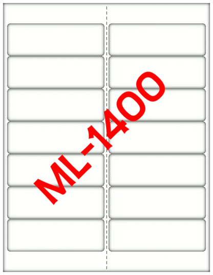 Etiqueta Adhesiva Laser/Inkjet Blancas 1-1/3 in x 4 in con 1400 (100 hojas con 14) | Maco ML-1400