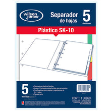 Separador Plástico Carta SK-10 C/5 | ACCO P0560