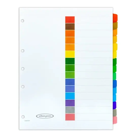 Separador Colores Carta con 15 Divisores | Wilson Jones P3683