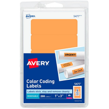 Etiqueta Adhesiva Laser/Inkjet Multiusos Removible 3 x 5 in Naranja Neon con 200 | Avery 5477